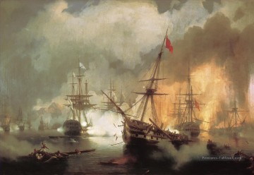 romantique romantisme Tableau Peinture - la bataille de navarino 1846 Romantique Ivan Aivazovsky russe